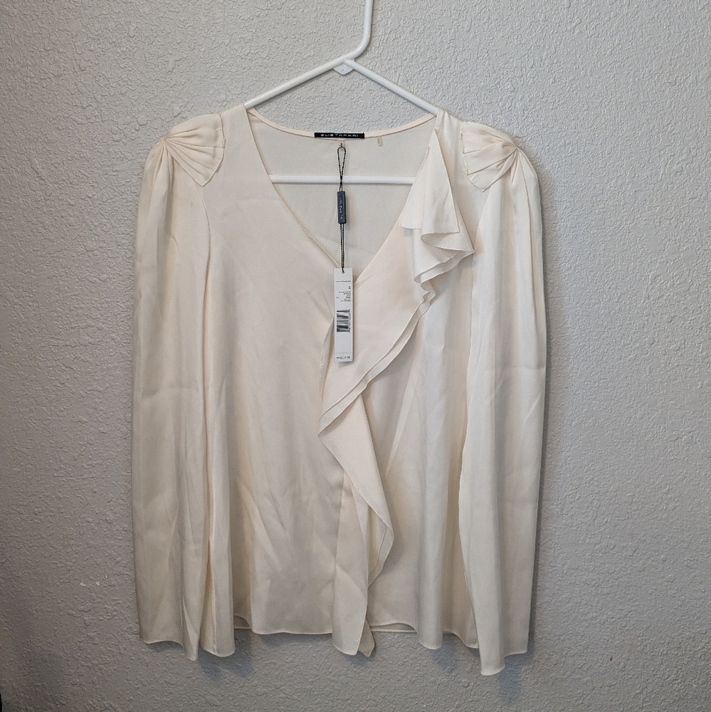 Elie Tahari Elegant Cream Ruffled Women's Top Size S/P NWT